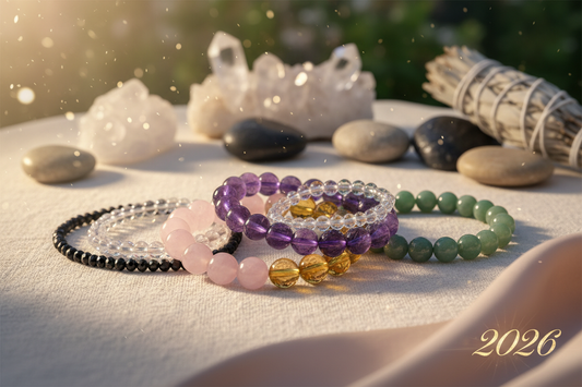 new year resolutions 2026 divineadda, crystal bracelets for new year, healing bracelets for 2026 goals