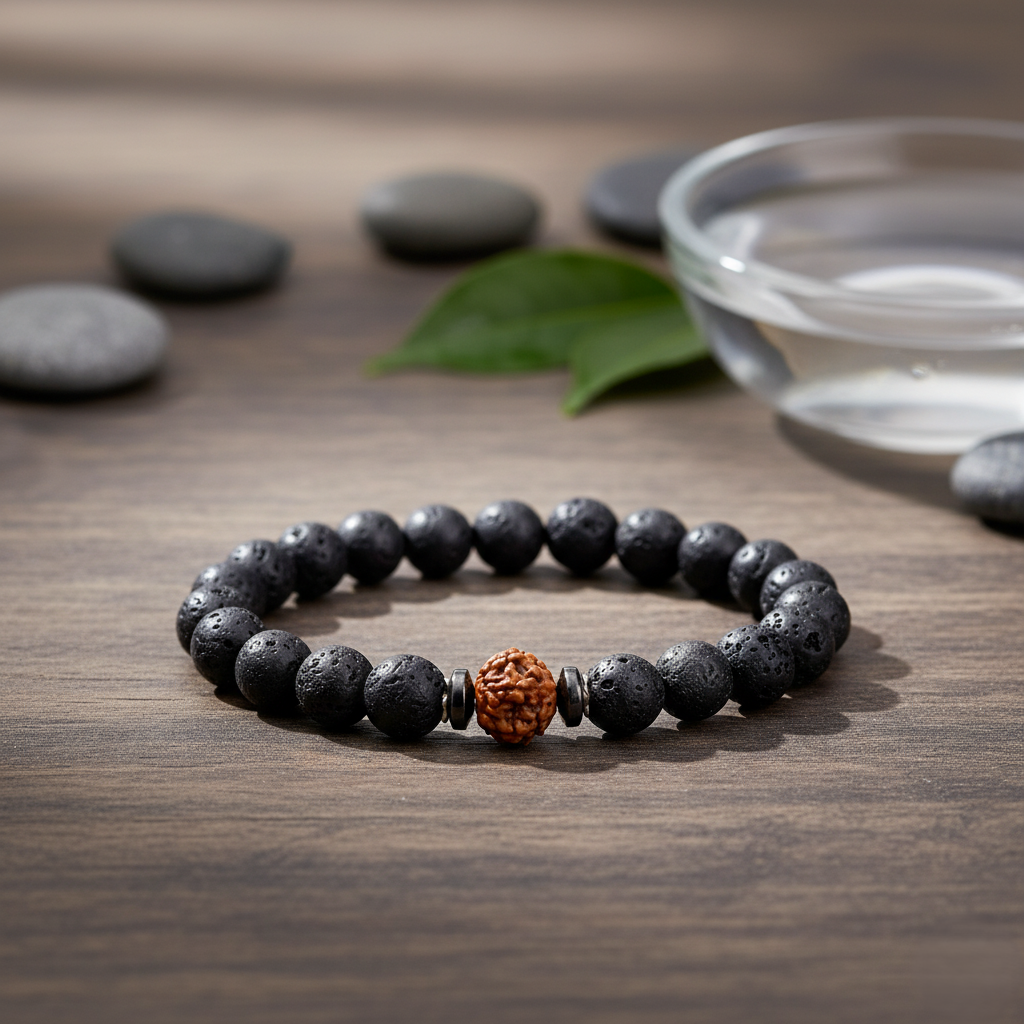 Rudraksha Lava Bracelet – Protection, Energy & Spiritual Power