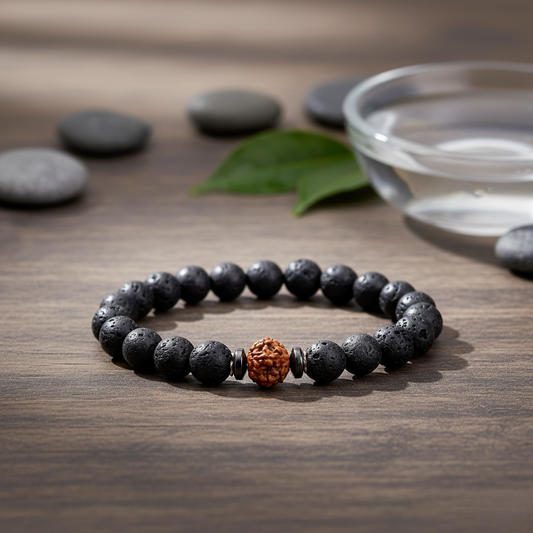 Rudraksha Lava Bracelet – Protection, Energy & Spiritual Power