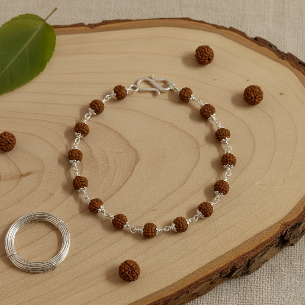 Rudraksha Steel Bracelet